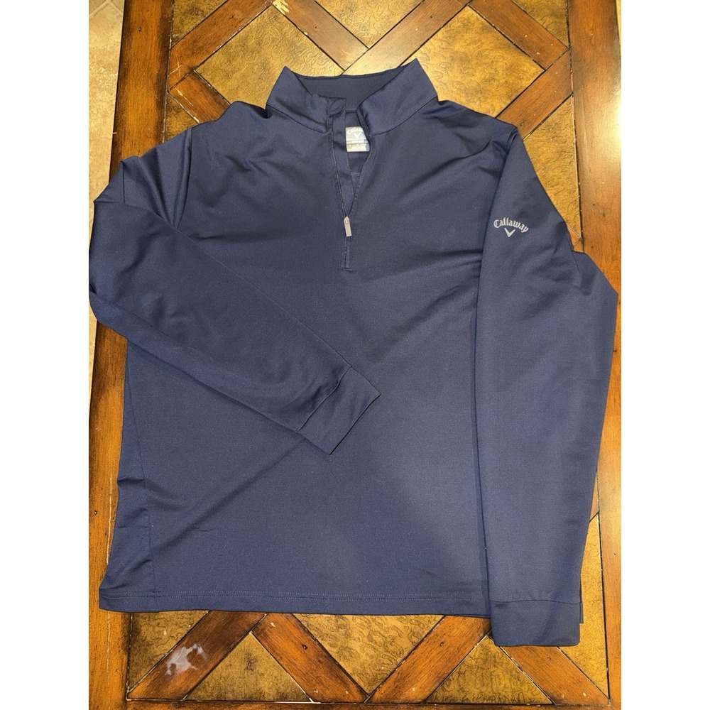 Callaway Opti Dri 1/4 Zip Sweatshirt Men's Large‎ Long Sleeve Navy Blue